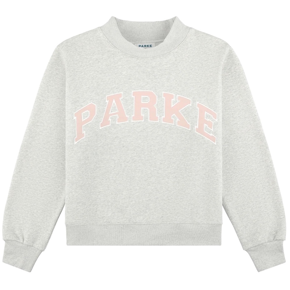 NEW Parke Gray/Pink Varsity Mockneck L/XL Sweatshirt